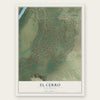 El Cerro, New Mexico map print, the full design