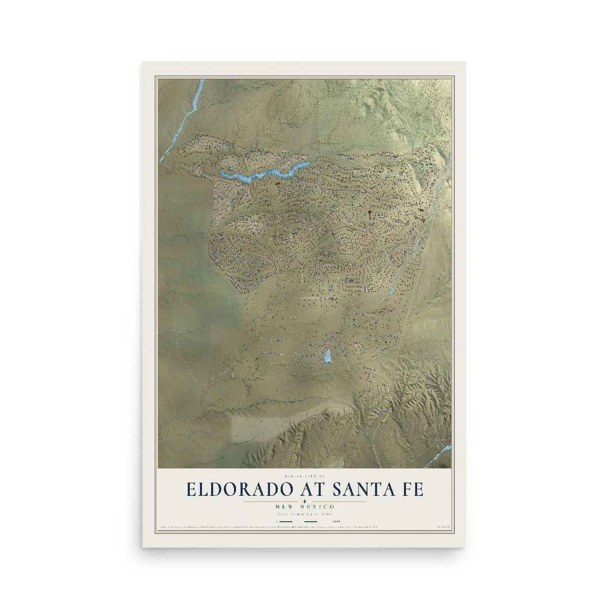Map of Eldorado at Santa Fe, New Mexico, 12 x 18 inch unframed archival matte print