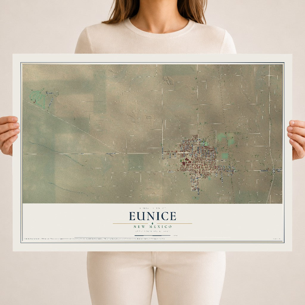 Map of Eunice, New Mexico, 18 x 24 inch unframed archival matte print