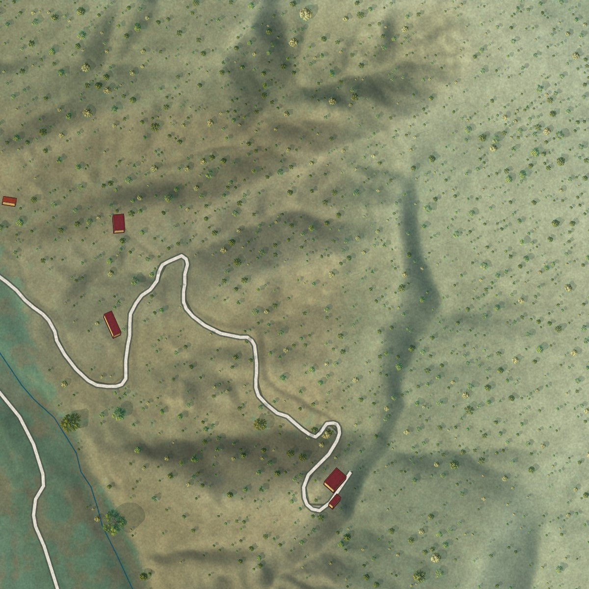 Close-up of the map of Gila Hot Springs, New Mexico print showing street and building detail