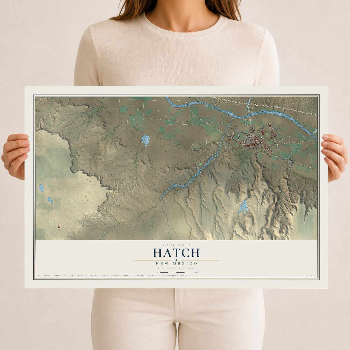 Map of Hatch, New Mexico, 12 x 18 inch unframed archival matte print