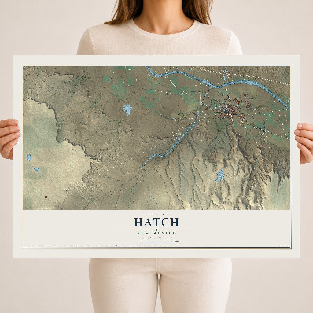 Map of Hatch, New Mexico, 18 x 24 inch unframed archival matte print