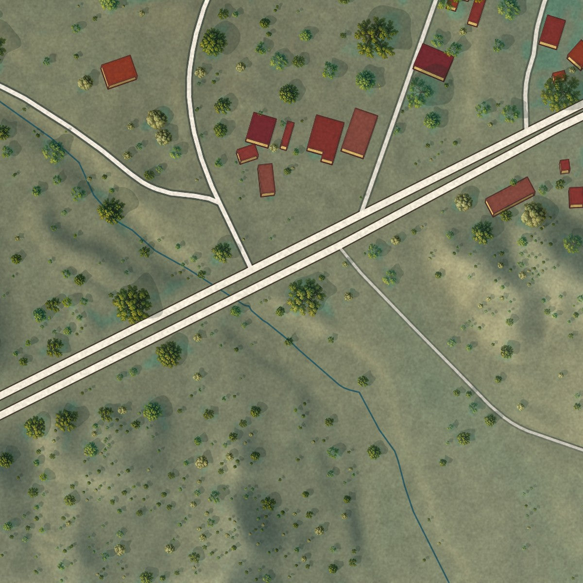 Close-up of the map of Jacona, New Mexico print showing street and building detail