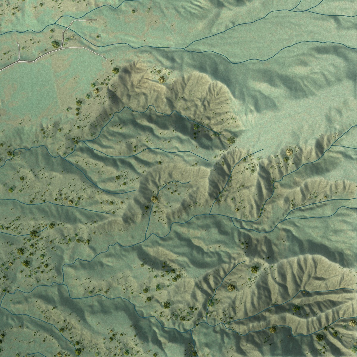 Close-up of the map of La Jara, New Mexico print showing street and building detail