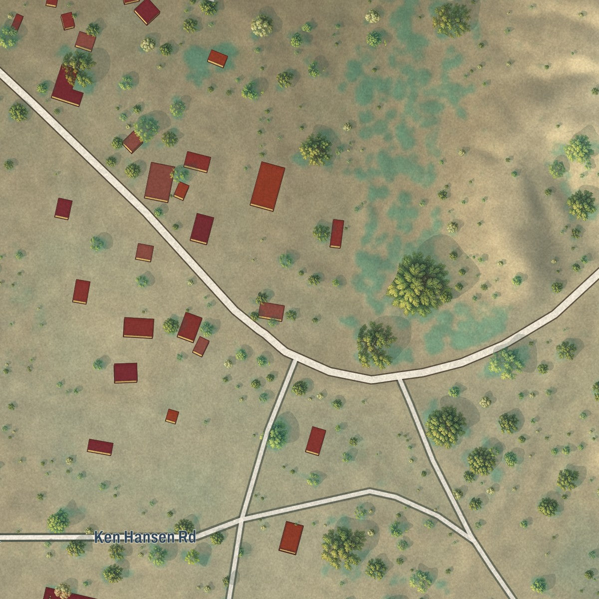 Close-up of the map of La Joya, New Mexico print showing street and building detail
