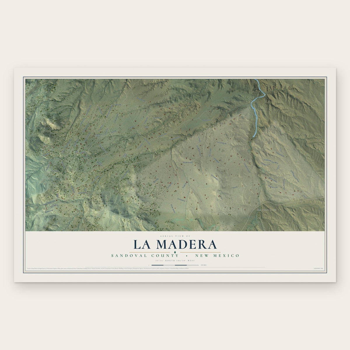 La Madera, Sandoval County, New Mexico map print, the full design
