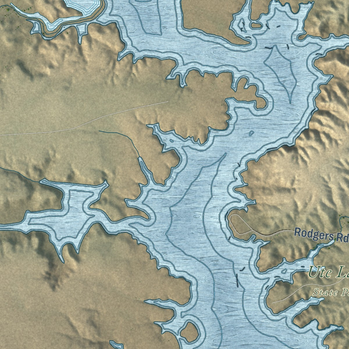 Second close-up of the map of Logan, New Mexico print showing more streets and buildings