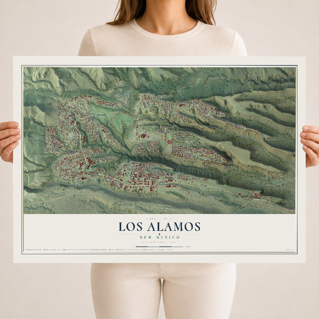 Map of Los Alamos, New Mexico, 18 x 24 inch unframed archival matte print