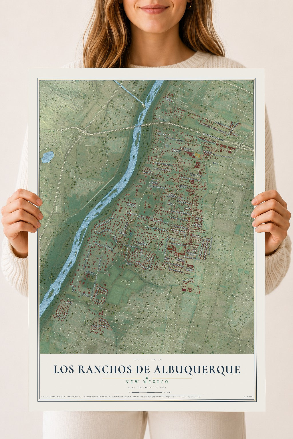 Map of Los Ranchos de Albuquerque, New Mexico, 18 x 24 inch unframed archival matte print