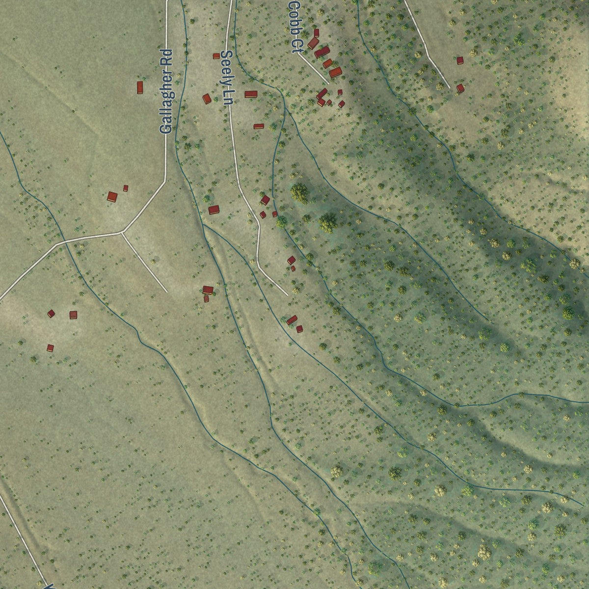 Second close-up of the map of Magdalena, New Mexico print showing more streets and buildings