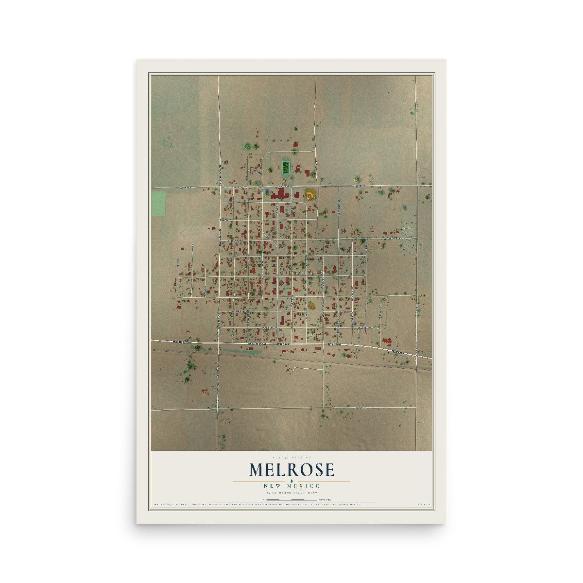Map of Melrose, New Mexico, 12 x 18 inch unframed archival matte print