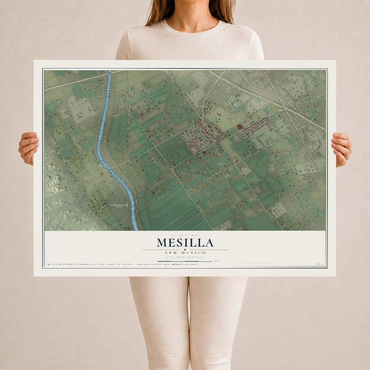 Map of Mesilla, New Mexico, 24 x 36 inch unframed archival matte print