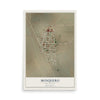 Map of Mosquero, New Mexico, 12 x 18 inch unframed archival matte print