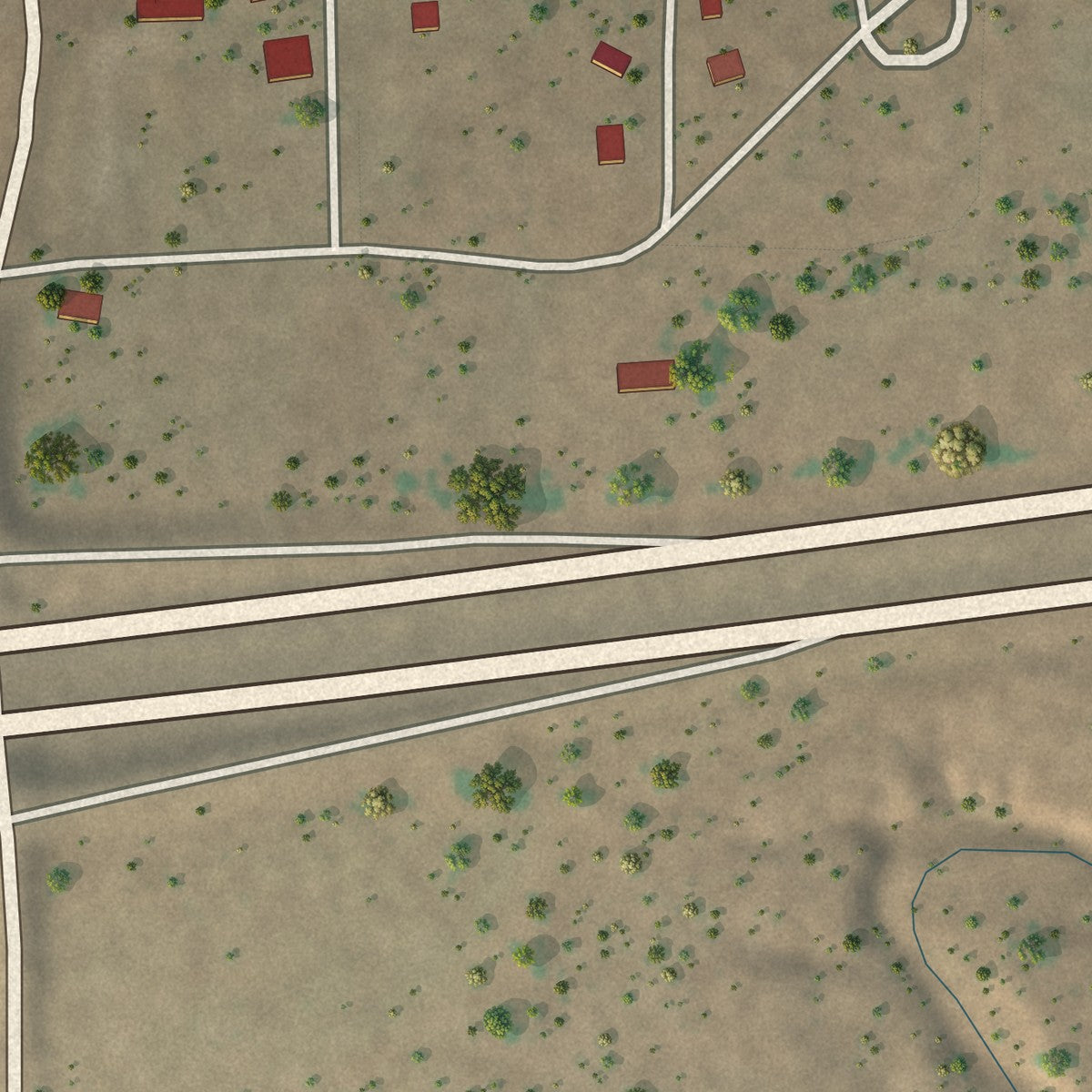 Close-up of the map of Newkirk, New Mexico print showing street and building detail