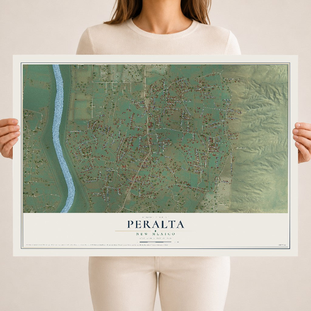 Map of Peralta, New Mexico, 18 x 24 inch unframed archival matte print