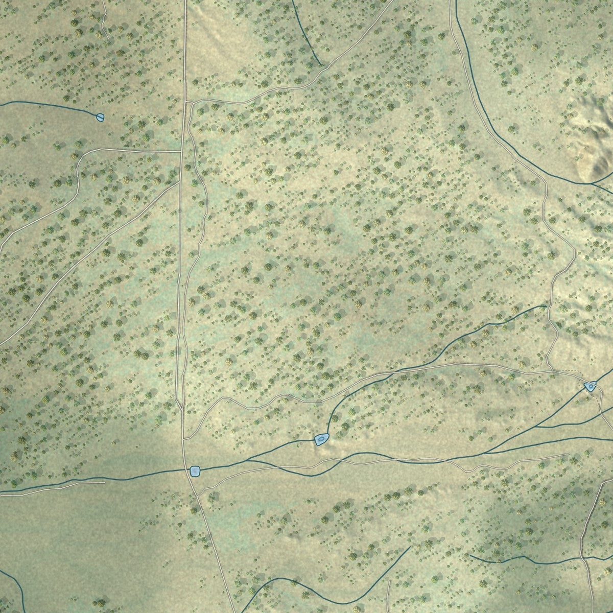 Close-up of the map of Pie Town, New Mexico print showing street and building detail