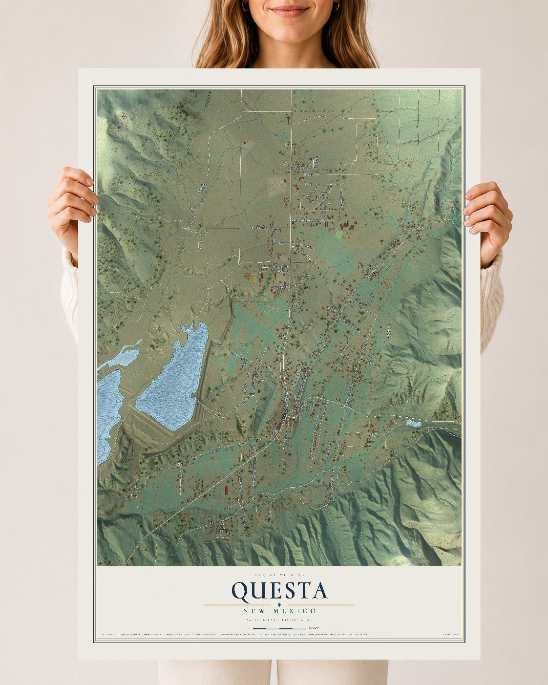 Map of Questa, New Mexico, 24 x 36 inch unframed archival matte print