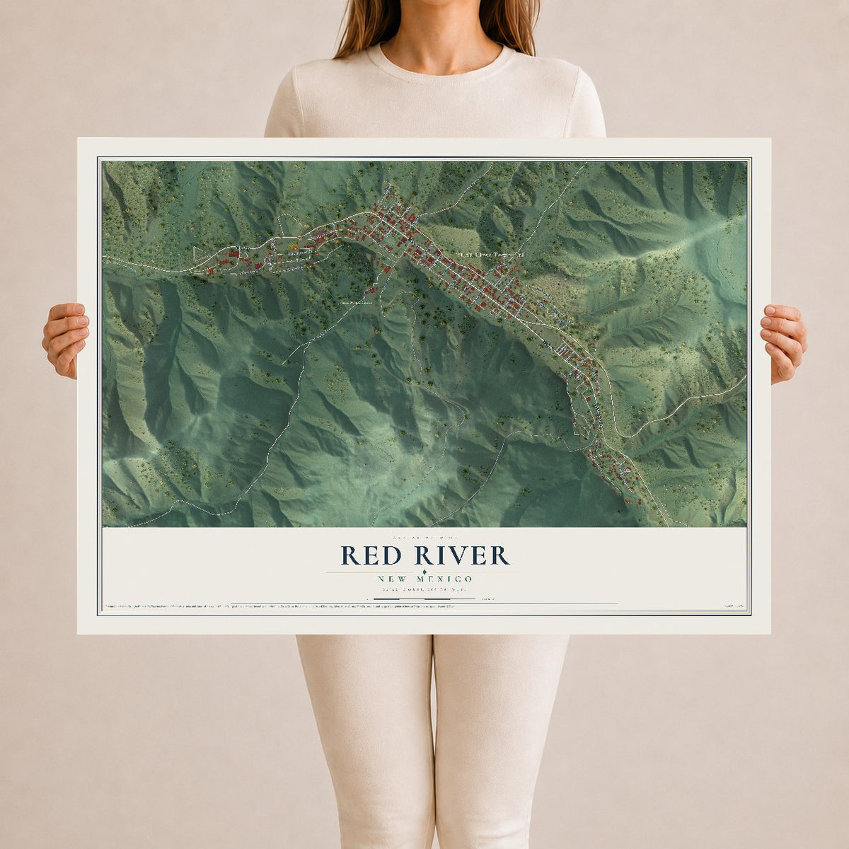 Map of Red River, New Mexico, 24 x 36 inch unframed archival matte print