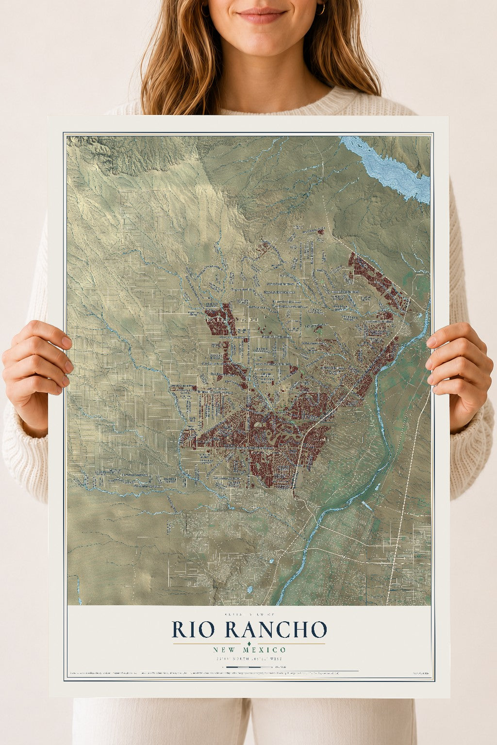 Map of Rio Rancho, New Mexico, 18 x 24 inch unframed archival matte print