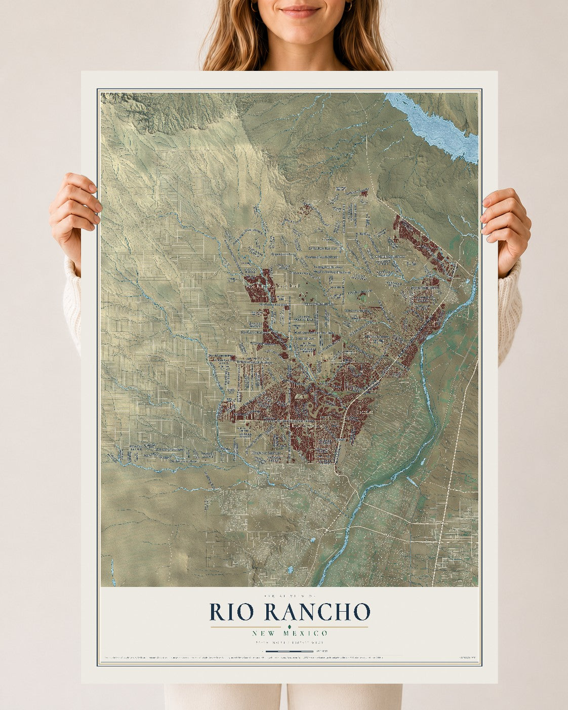 Map of Rio Rancho, New Mexico, 24 x 36 inch unframed archival matte print