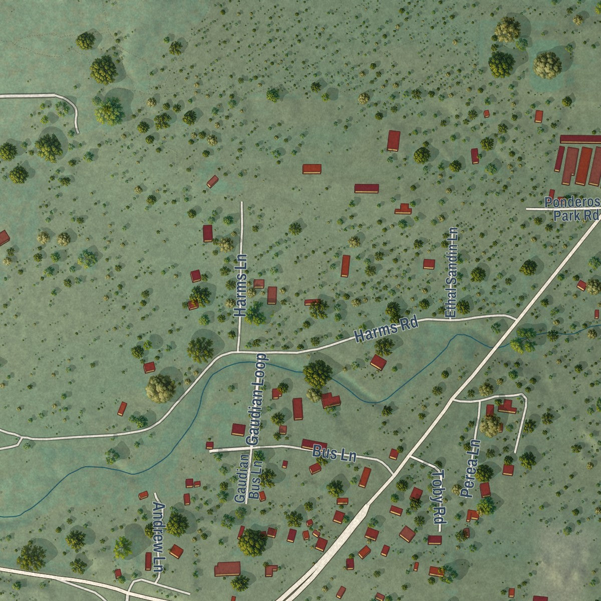 Close-up of the map of San Antonito, Bernalillo County, New Mexico print showing street and building detail