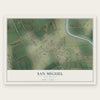 San Miguel, New Mexico map print, the full design