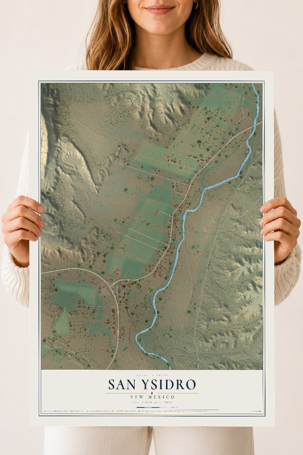 Map of San Ysidro, New Mexico, 18 x 24 inch unframed archival matte print