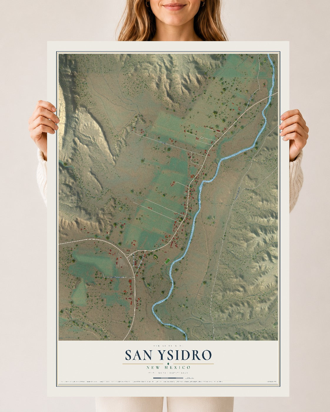 Map of San Ysidro, New Mexico, 24 x 36 inch unframed archival matte print