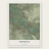 Shiprock, New Mexico map print, the full design