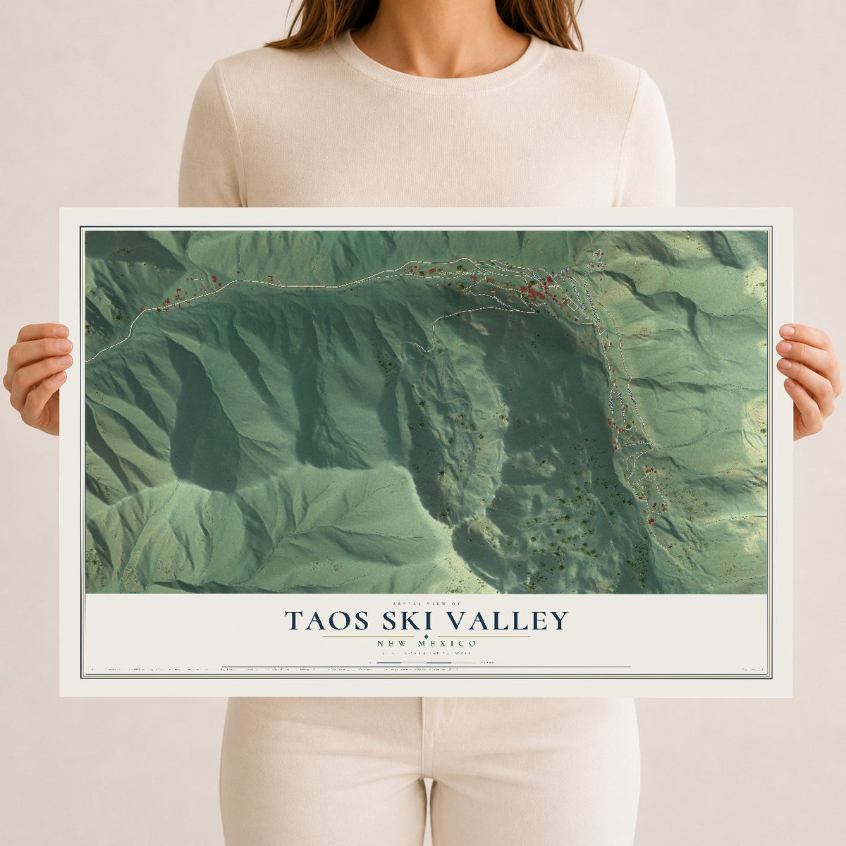 Map of Taos Ski Valley, New Mexico, 12 x 18 inch unframed archival matte print