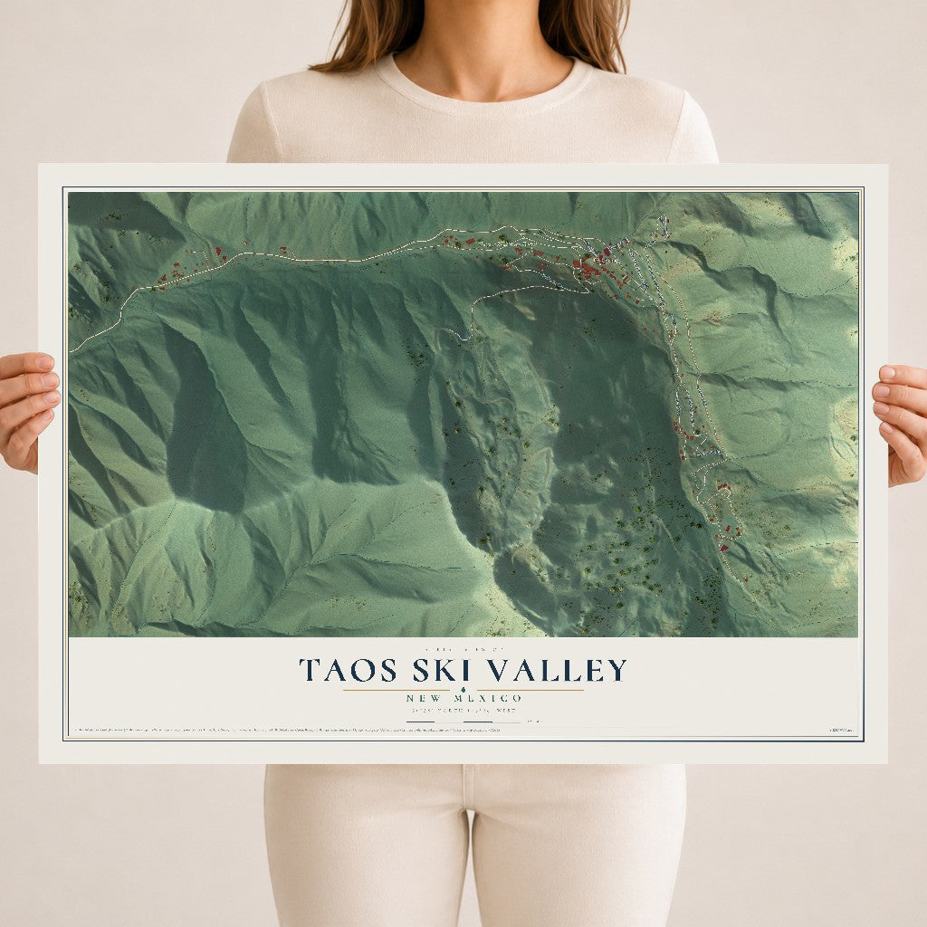 Map of Taos Ski Valley, New Mexico, 18 x 24 inch unframed archival matte print