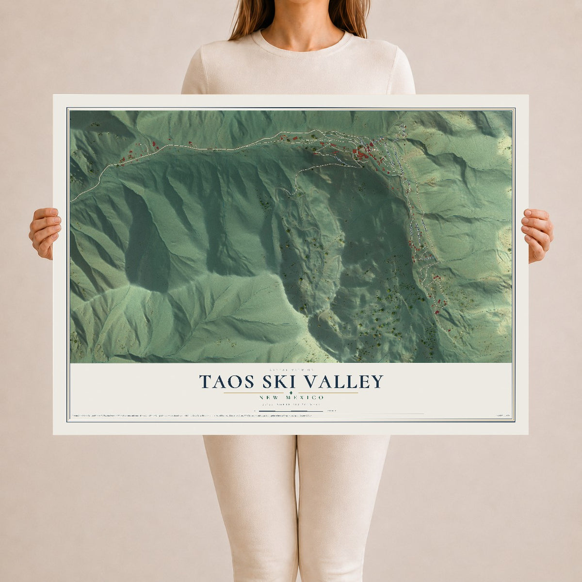 Map of Taos Ski Valley, New Mexico, 24 x 36 inch unframed archival matte print