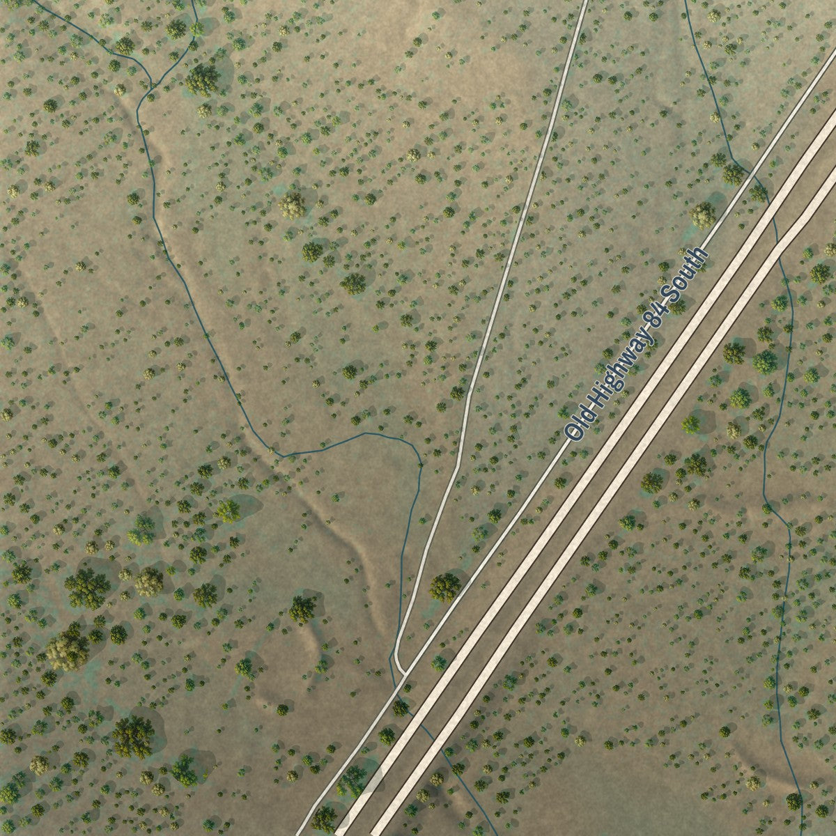 Close-up of the map of Tecolote, New Mexico print showing street and building detail