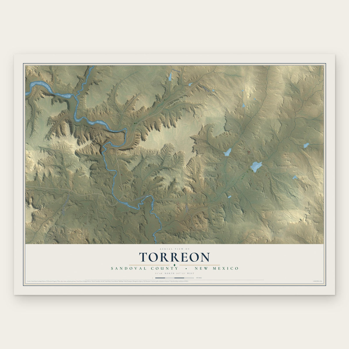 Torreon, Sandoval County, New Mexico map print, the full design