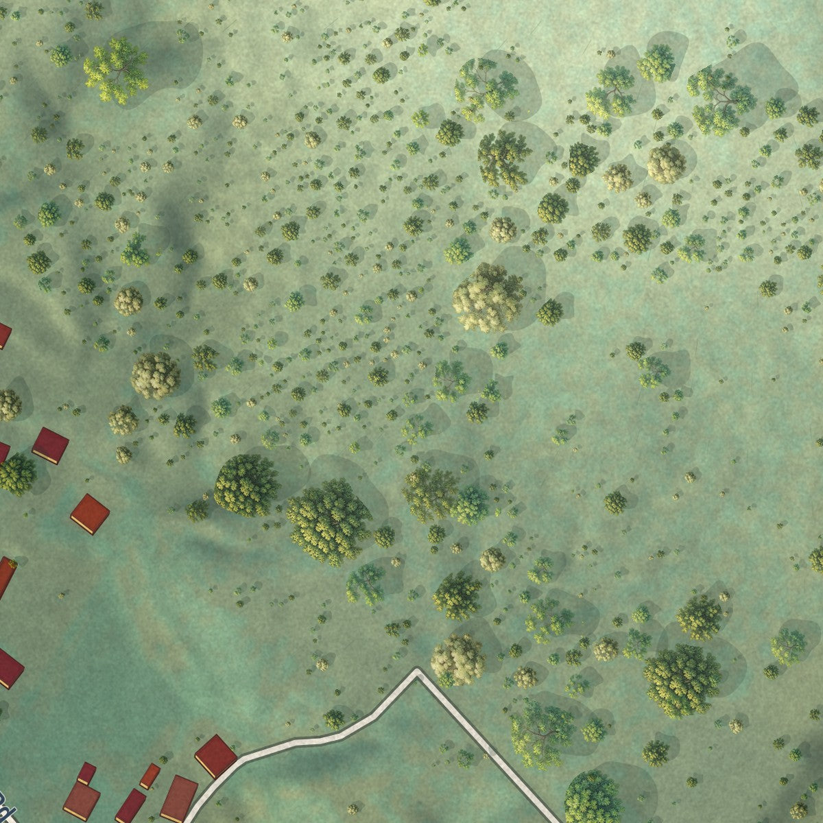 Close-up of the map of Vadito, New Mexico print showing street and building detail