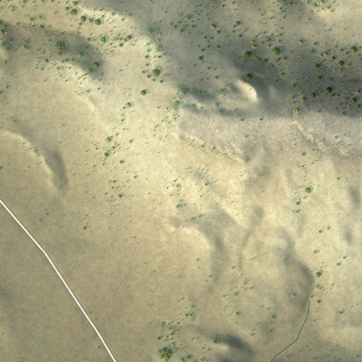 Second close-up of the map of Wagon Mound, New Mexico print showing more streets and buildings
