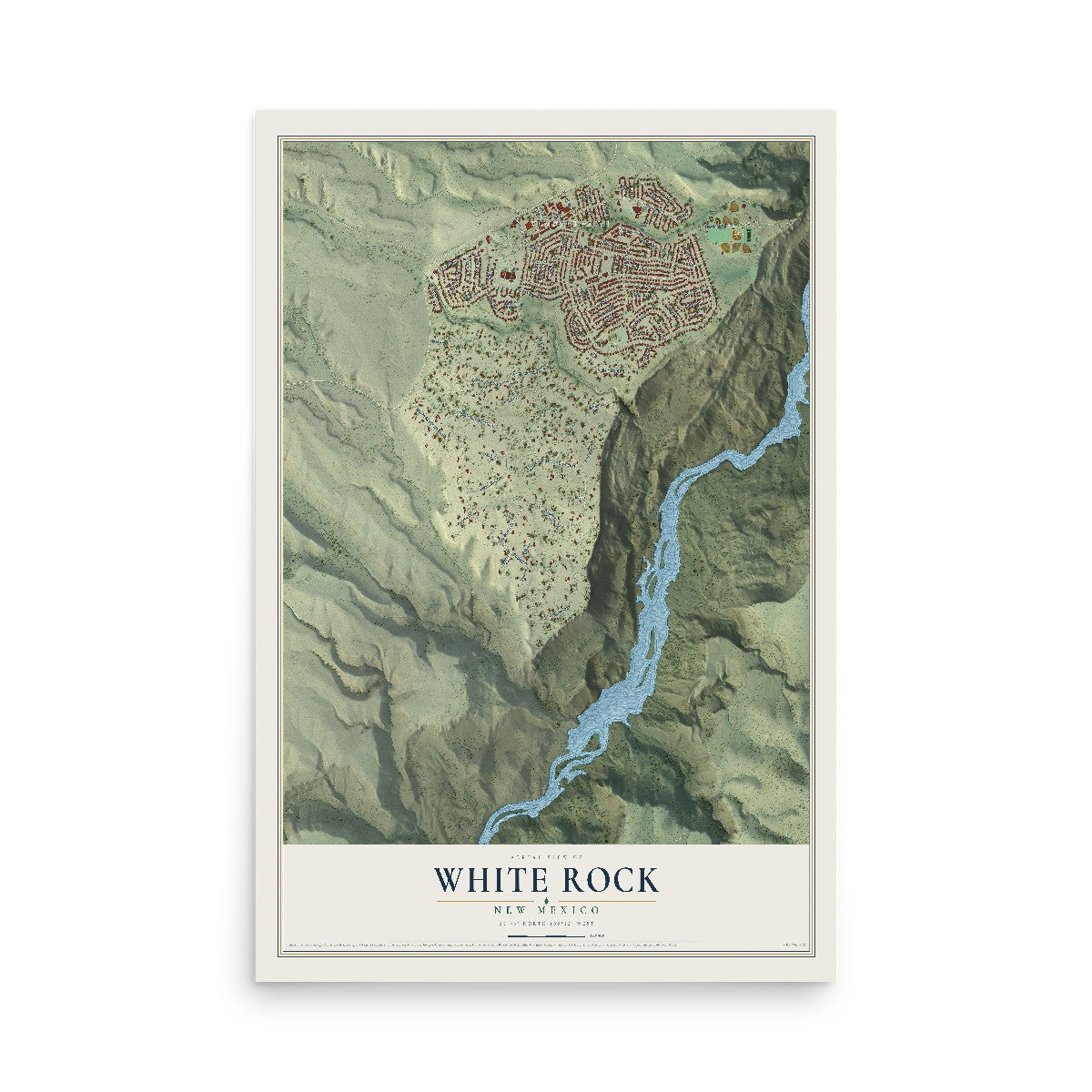 Map of White Rock, New Mexico, 12 x 18 inch unframed archival matte print