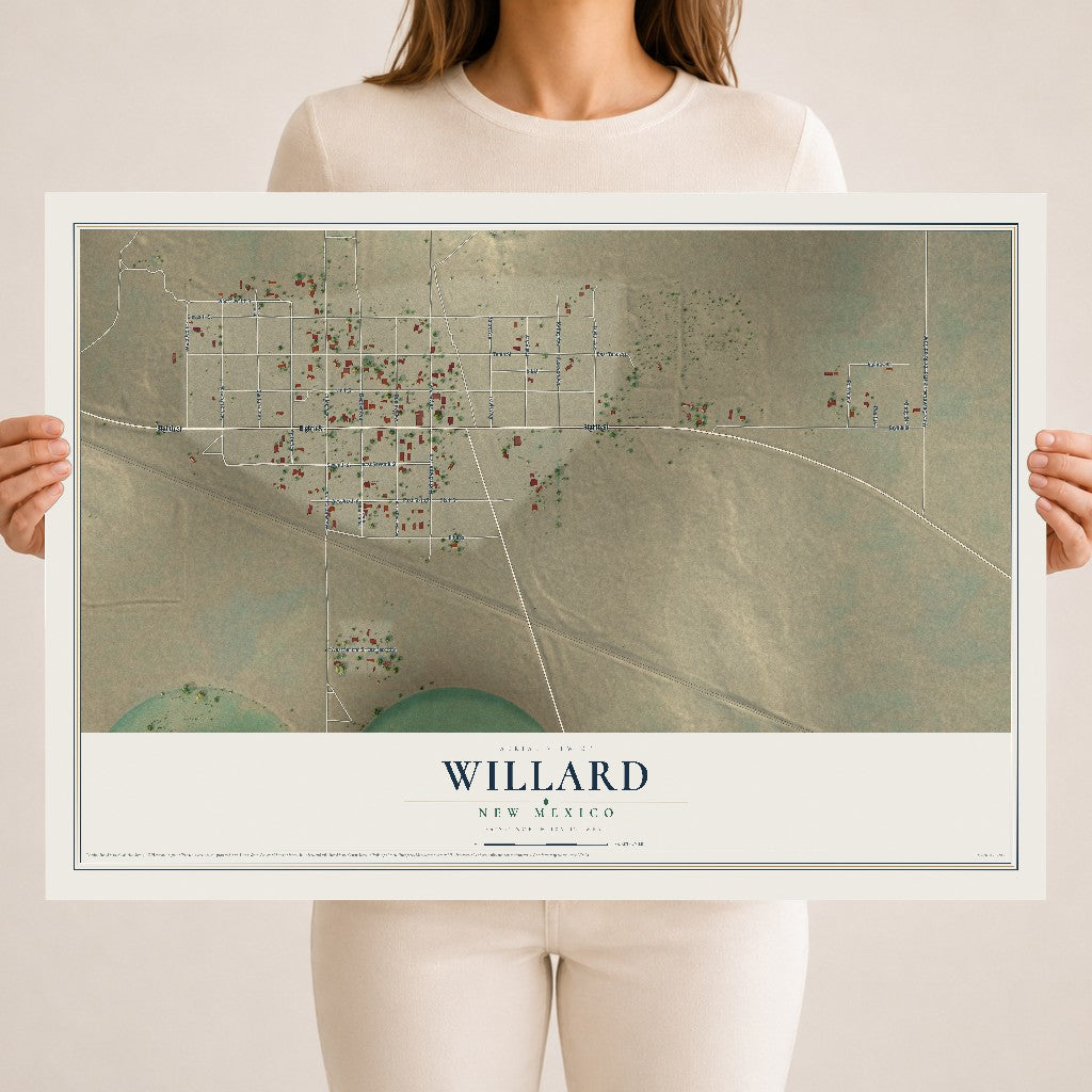 Map of Willard, New Mexico, 18 x 24 inch unframed archival matte print