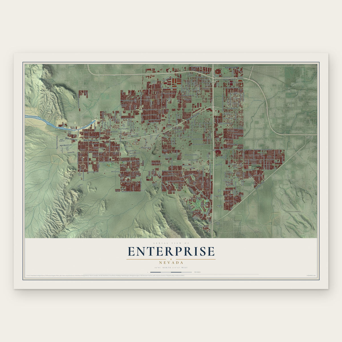 Enterprise, Nevada map print, the full design