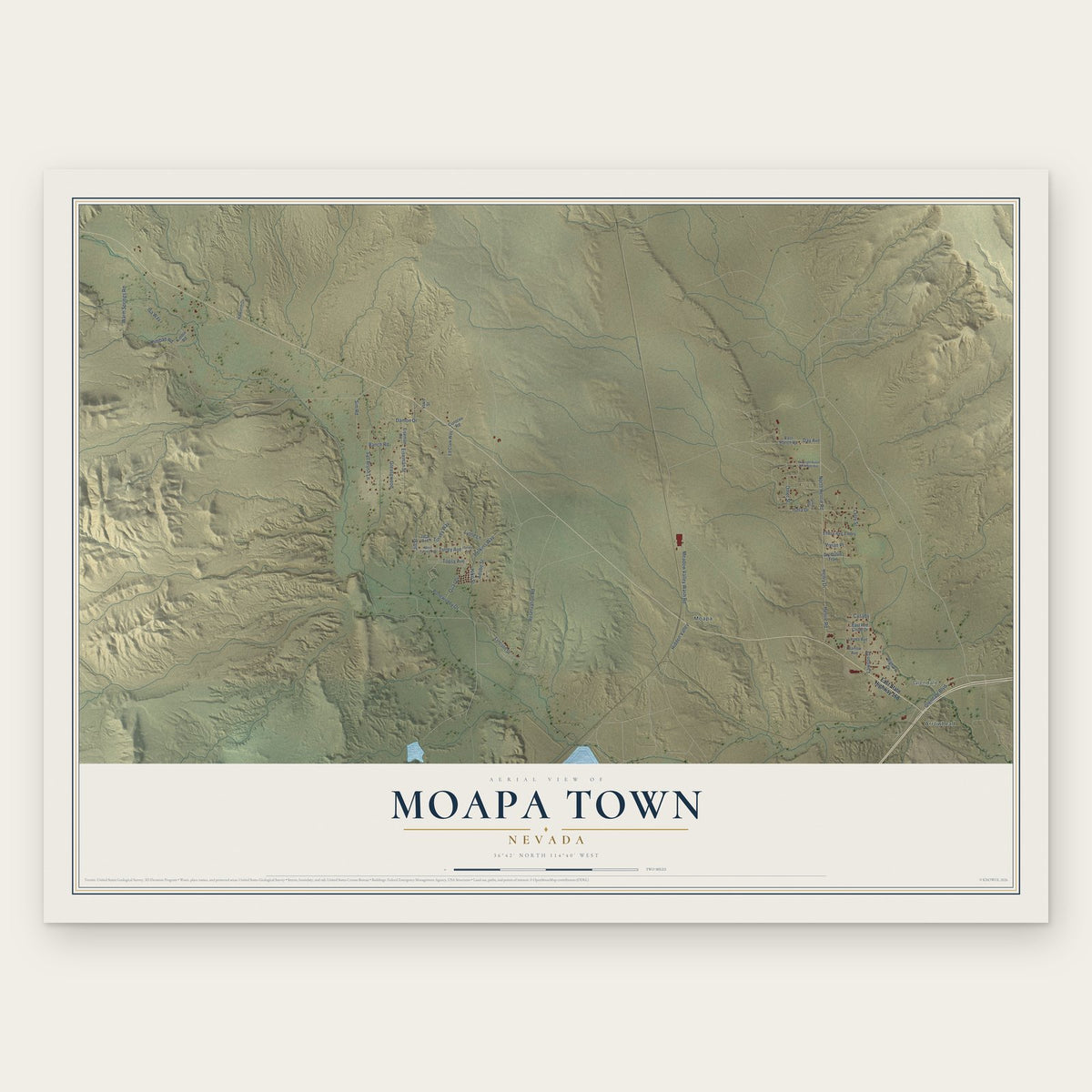Moapa Town, Nevada map print, the full design