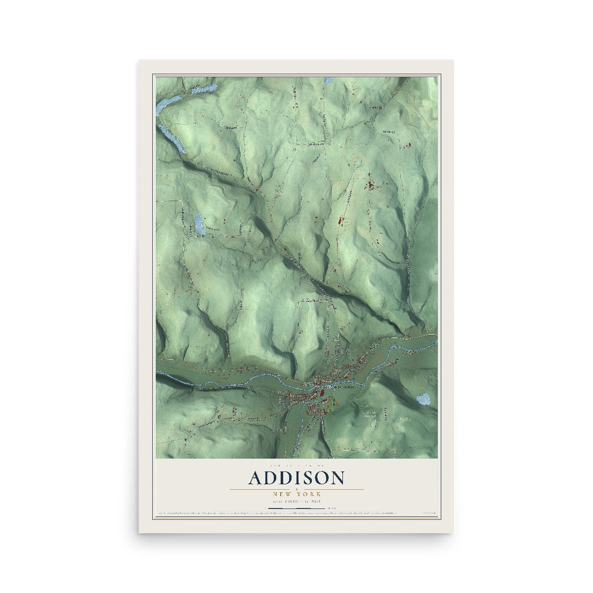 Addison, New York map print, 12" x 18" Archival Matte Print mockup