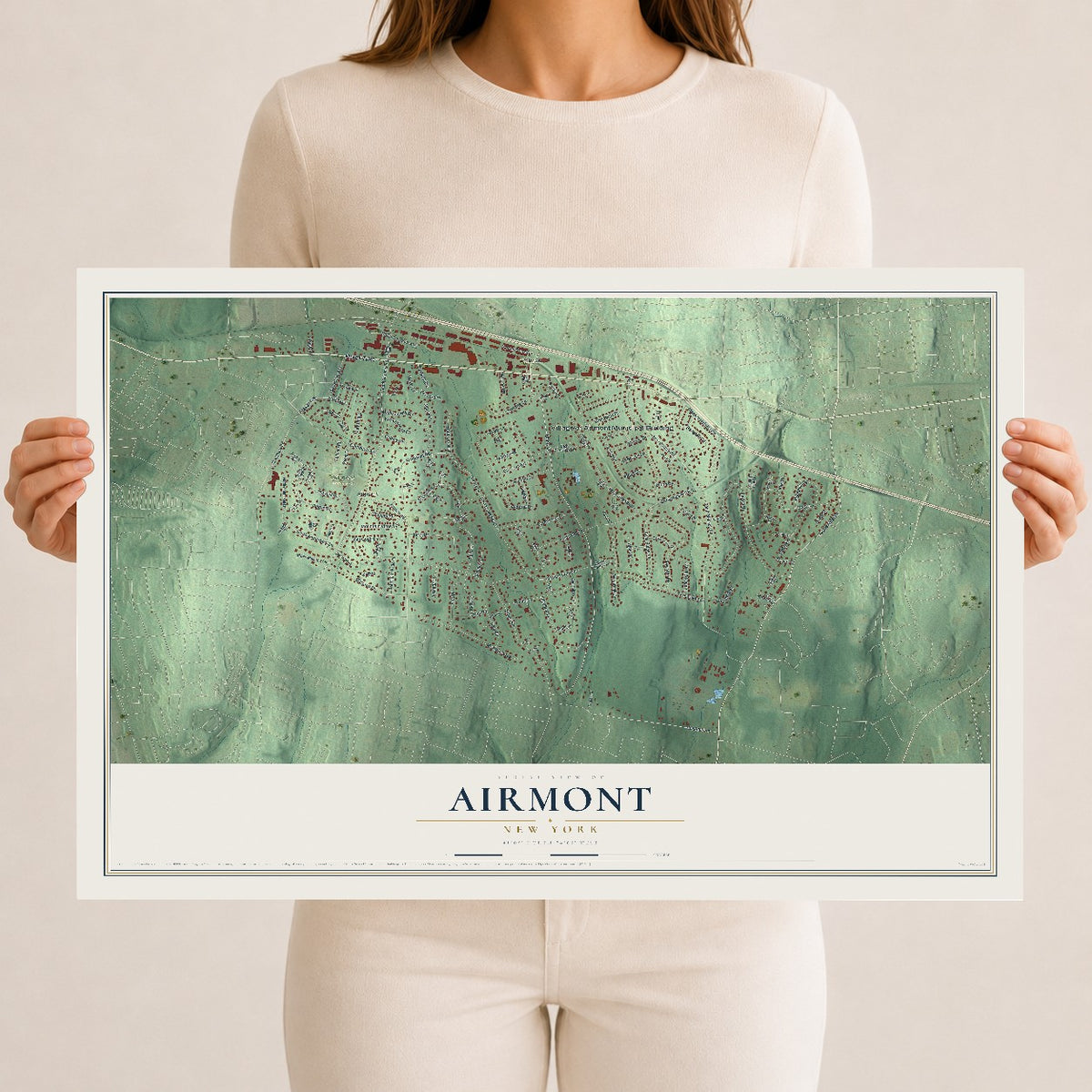 Map of Airmont, New York, 12 x 18 inch unframed archival matte print