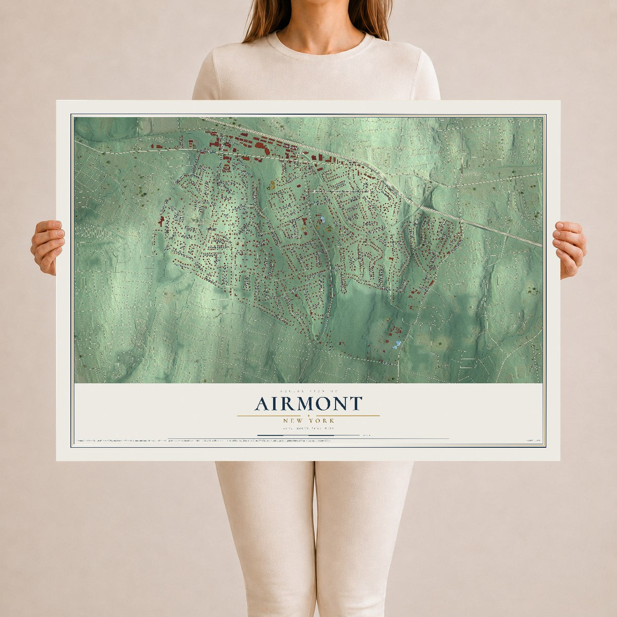Map of Airmont, New York, 24 x 36 inch unframed archival matte print