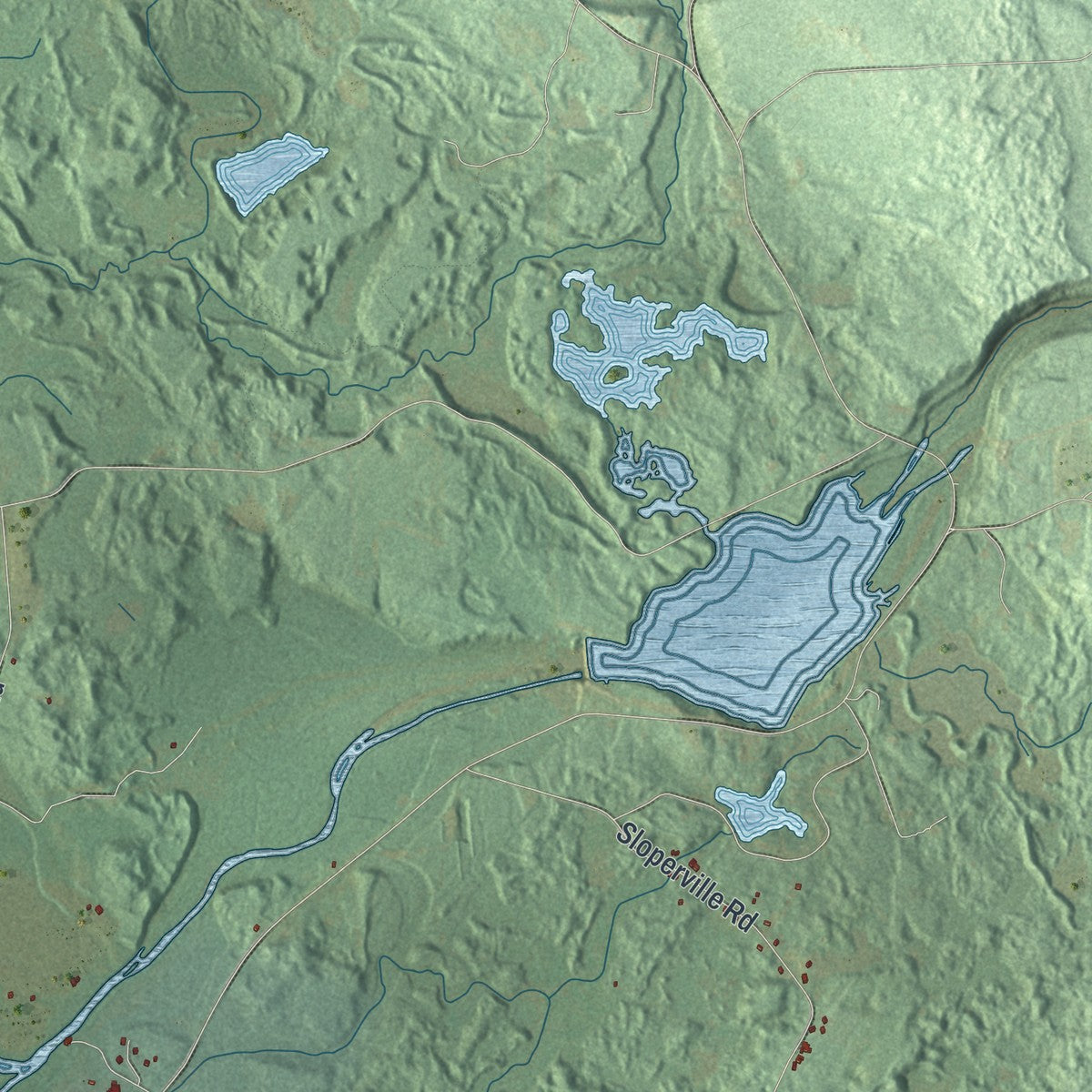 Close-up 1 of the Albion Town (Oswego County), New York map artwork