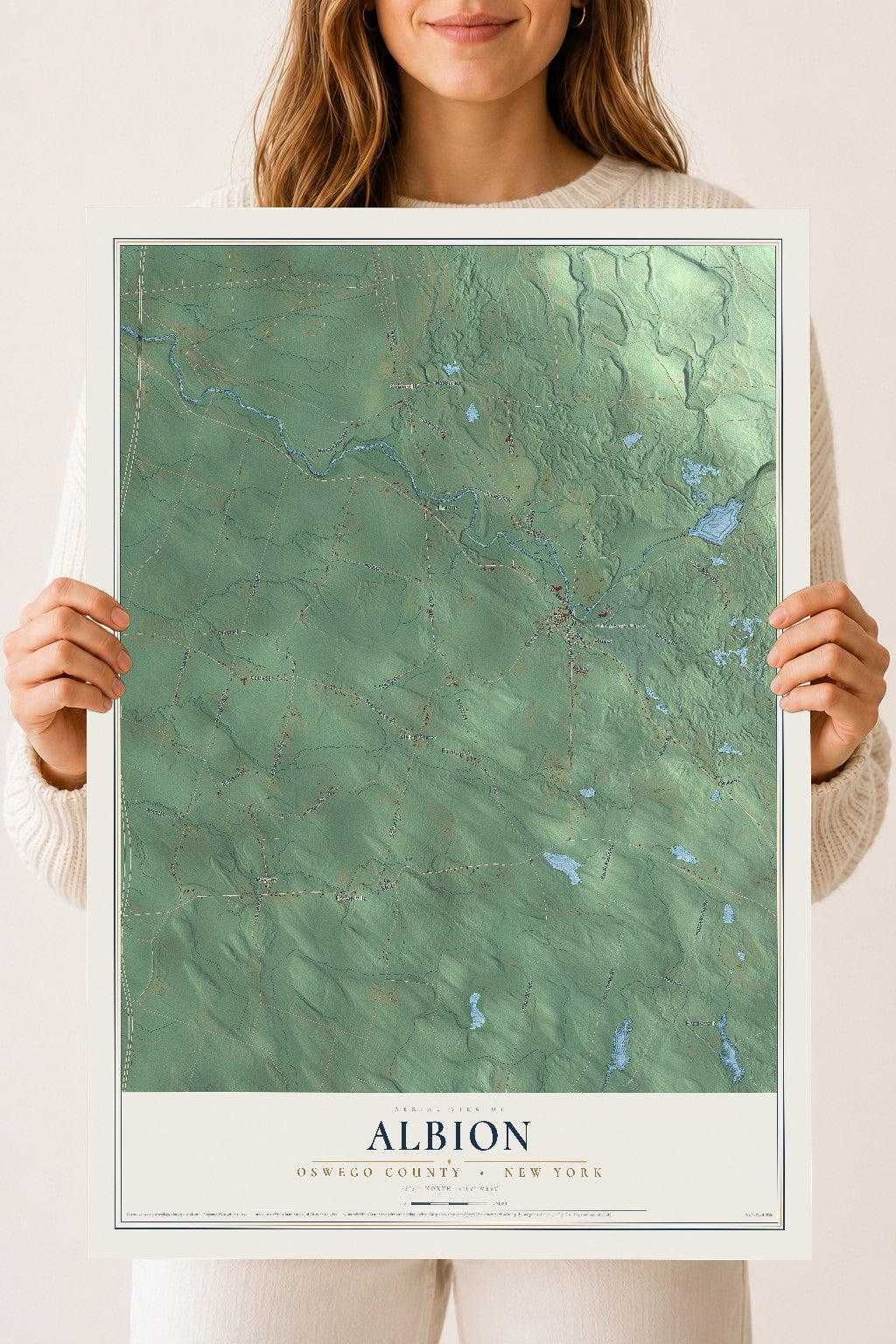 Map of Albion, Oswego County, New York, 18 x 24 inch unframed archival matte print