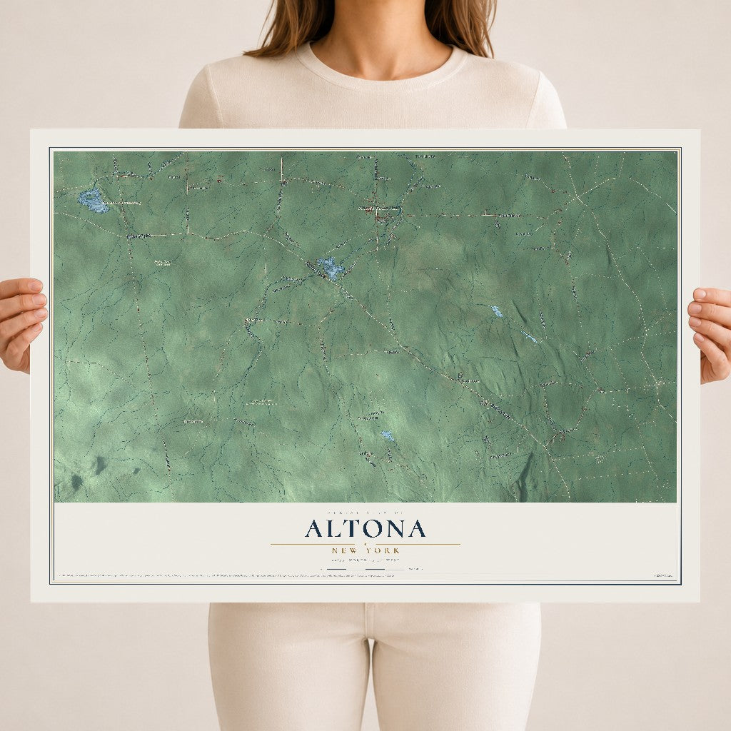 Altona, New York map print, 18" x 24" Archival Matte Print mockup