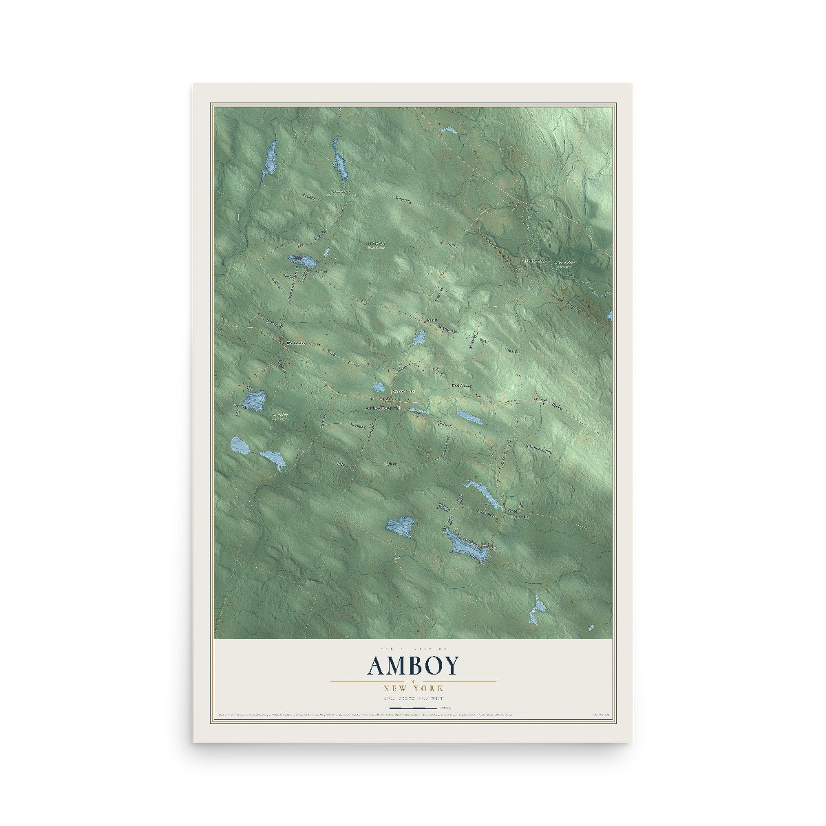 Amboy, New York map print, 12" x 18" Archival Matte Print mockup