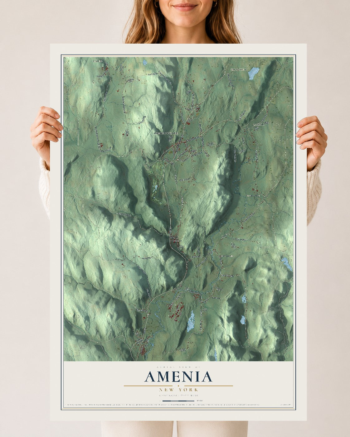 Amenia, New York map print, 24" x 36" Archival Matte Print mockup