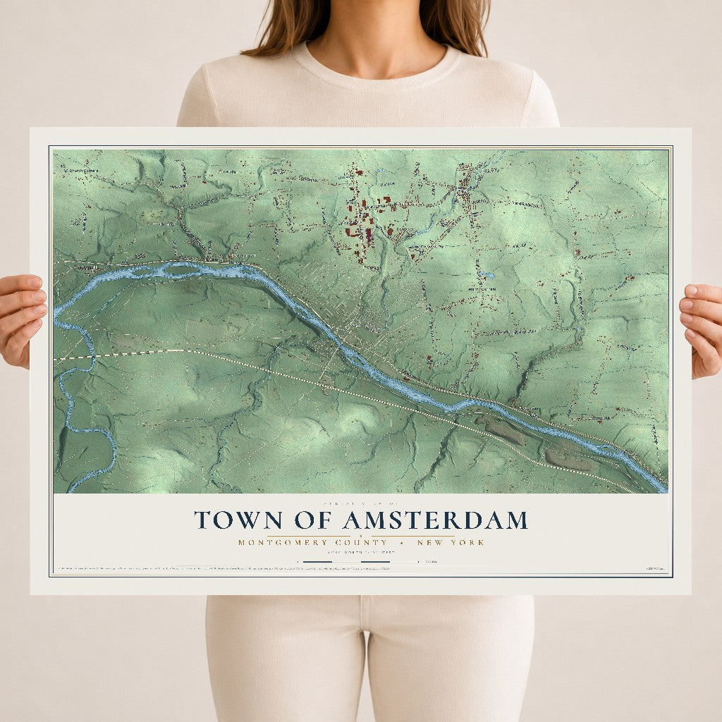 Map of the Town of Amsterdam, Montgomery County, New York, 18 x 24 inch unframed archival matte print