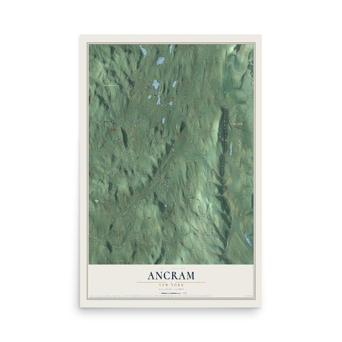 Ancram, New York map print, 12" x 18" Archival Matte Print mockup